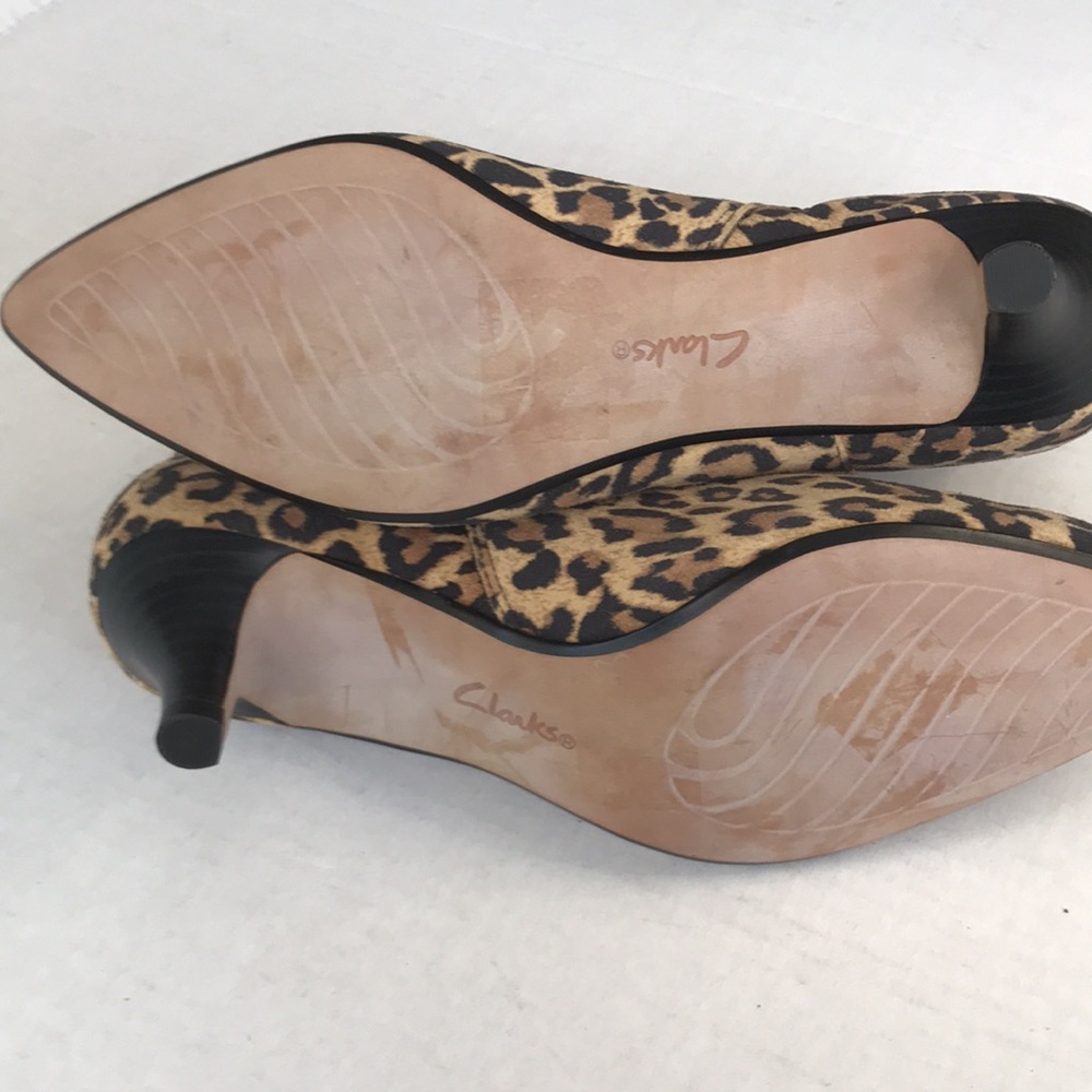 Clarks Leopard Print Booties With Kitten Heels - image 7